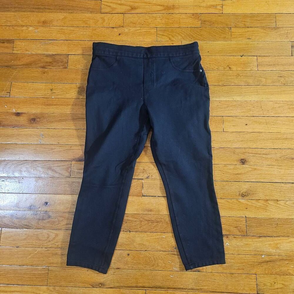 Spanx Black Ponte Knit Ankle Pant 4 Pocket Large Petite